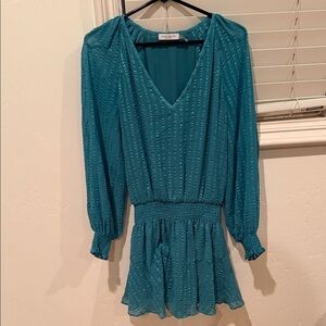 Ramy Brook Teal Long Sleeve Dress